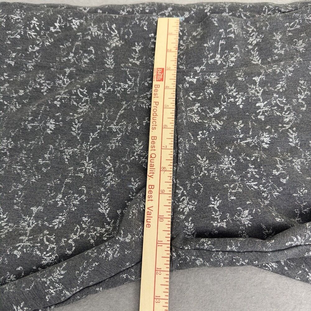 Soft Surroundings Womens Leggings 2X Cropped Gray Floral Silver Foulard 21.5" - Picture 6 of 7